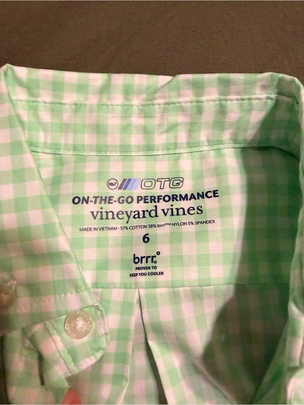 Vineyard Vines Mint Sprig Gingham Boys' Button-Down Shirt - Picture 3 of 5